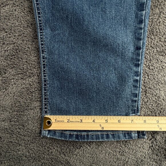 COS Jeans Denim Women Blue Size 16 Ramie Blend Floral Capri Crop ACTL 35x19.5 - Picture 8 of 15